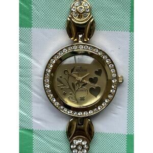 Ricoh Gold Tone Rhinestone Bezel Women’s Quartz Watch